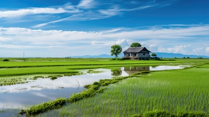 Fototapeta premium scene farm rice white