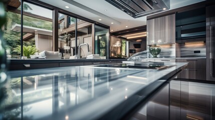 high blurred luxury home interior