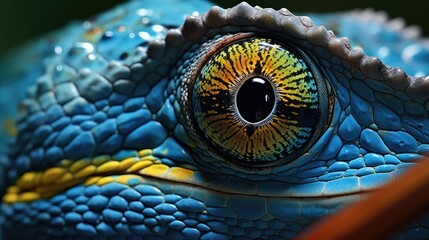 Fototapeta premium up blue chameleon