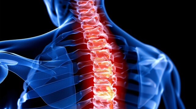 Understanding amyotrophic lateral sclerosis  depicting muscle weakening and spinal cord atrophy
