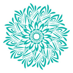 Circular pattern floral ornamental mandala outline for coloring bok pages