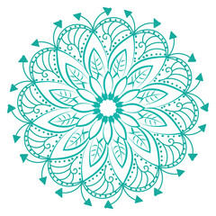 Circular pattern floral ornamental mandala outline for coloring bok pages