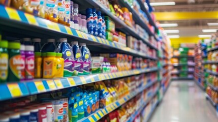 Blurred Grocery Store Aisle.