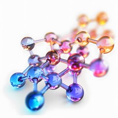 Vibrant Lithium Molecule Structure on Transparent Background