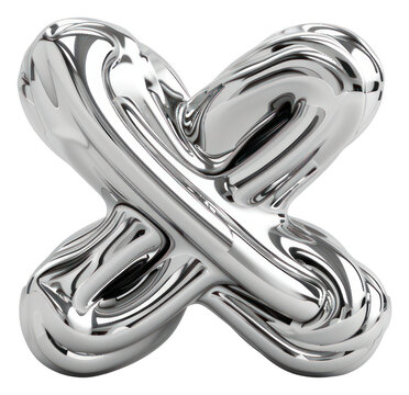 PNG  Abstract metallic chrome sculpture