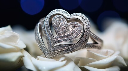 Naklejka premium hering silver heart