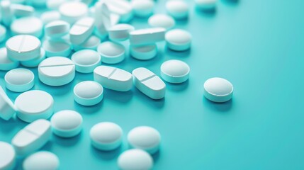 Verapamil tablets with copy space illustrating medical concepts