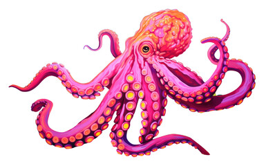 Obraz premium PNG Octopus animal marine purple.