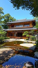 Obraz premium Japanese traditional house and garden