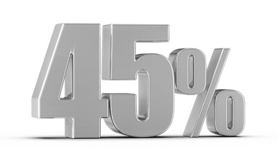 45 Percent Off Sale Silver Number 3D