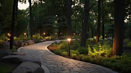 Obraz premium stone path lights