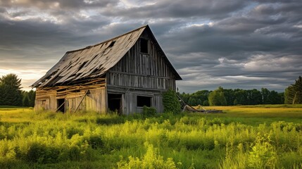 Obraz premium dilapidated grey barn wood