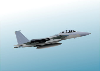 Modern military jet fighter plane aircraft flying