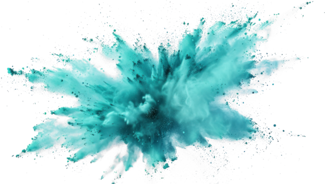 Abstract Turquoise Paint Explosion