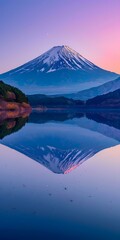Fototapeta premium Mount Fuji reflected in a lake