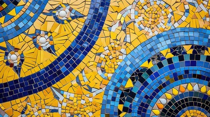 Obraz premium artwork yellow blue