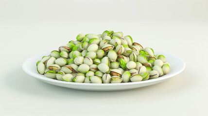 Realistic pistachio 3D roasted green nut in shell Closeup mockup for package design or healthy food advertising Isolated vegetarian healthy snack Organic plant unshelled seed Vector pastiches set.