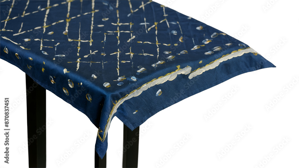 Poster Pieces of cloth with smooth surfaces and neatly finished edges available in round square or rectangular shapes used to protect table surfaces from spills and scratches.