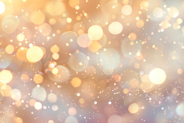 Blurred beige background with bokeh lights. Abstract light pastel color banner for design, decoration and wallpaper. Background for greeting card, invitation, wedding or birthday party


