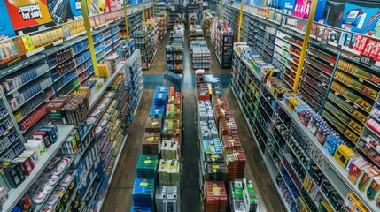Aisle of Products in a Retail Store.