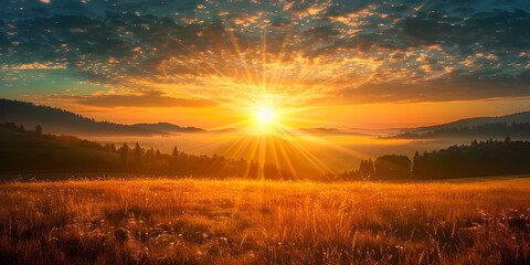 The sun shines through the clouds