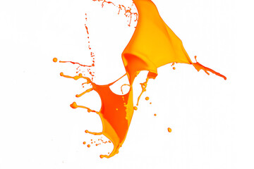 Yellow paint splash isolated