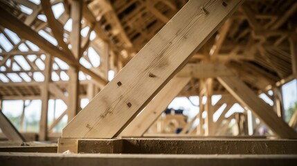 Naklejka premium beams incomplete timber frame