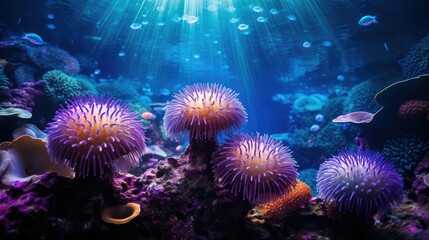 Fototapeta premium color purple sea urchins