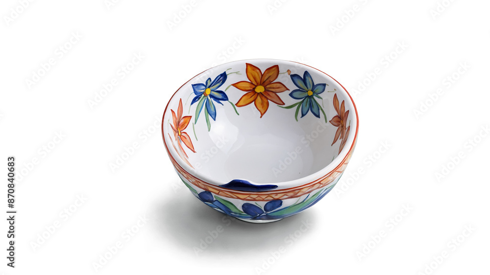 Poster Four handpainted bowls in different sizes and shapes perfect for adding a touch of festivity to any table setting. Each bowl features a mix of bold and subtle colors along with