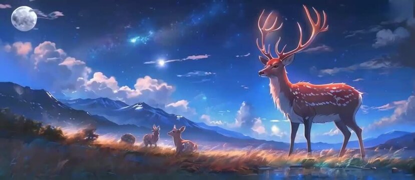 A deer standing in a forest. Suitable for nature-themed designs