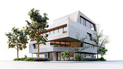 3d house model on white background. 3D house model, white background, architectural model, house design, 3D rendering, house illustration, real estate, house mockup, home model, building model,