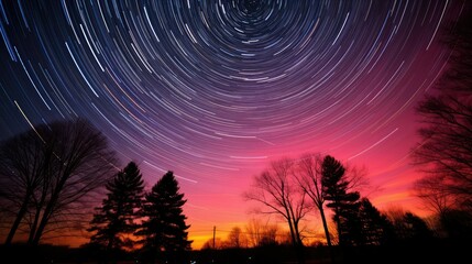 dusk stars time lapse