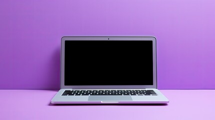 matching laptop purple background