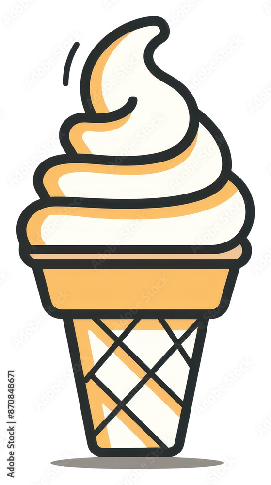 Sticker PNG  Creamy ice cream cone illustration