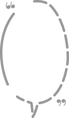 Hand draw doodle Black and white color speech bubble balloon with quotation marks, icon sticker memo keyword planner text box banner, flat isolated png transparent element design