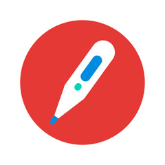 colorful medical icon with doctor hospital equipment thermometer