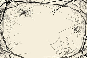 A spider web with two spiders on it in Halloween
