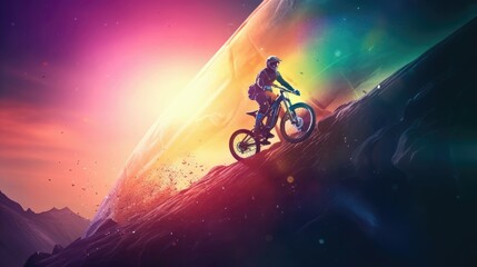 Obraz premium bicycle racers competing cycling championship trendy wallpaper