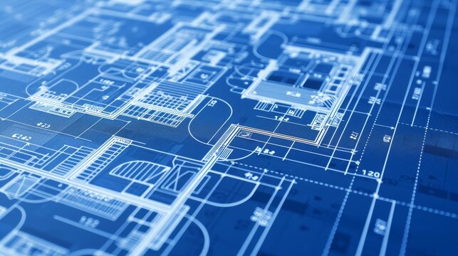 Detailed construction blueprints  merging technical precision with artistic vision