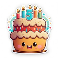 celebrate child's birthday with cute cartoon cake with generative ai technology