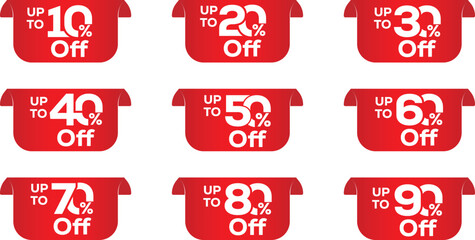Sale tags set. Discount, offer, badges template vector illustration. Special offer symbol, discount badge, promotion, marketing sign for sale. Offer price sign