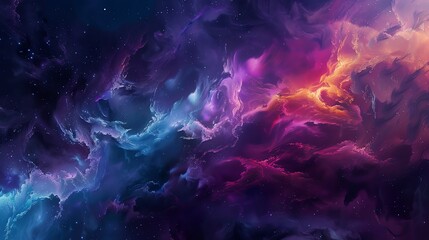 Obraz premium Abstract cosmic background with swirling clouds of purple, blue, and red.