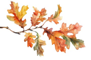 Obraz premium A delicate watercolor painting of a branch with leaves