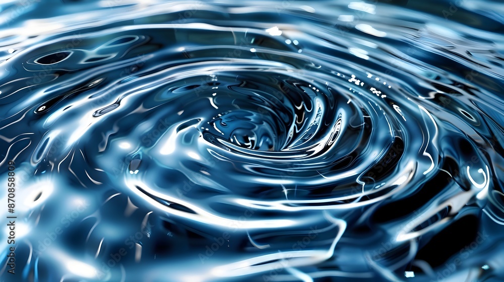 Poster captivating abstract water swirl with dynamic movement and vibrant colors