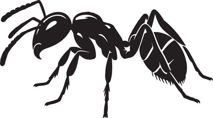 Ant silhouette vector art illustration