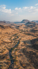 Fototapeta premium Drone footage of an African landscape