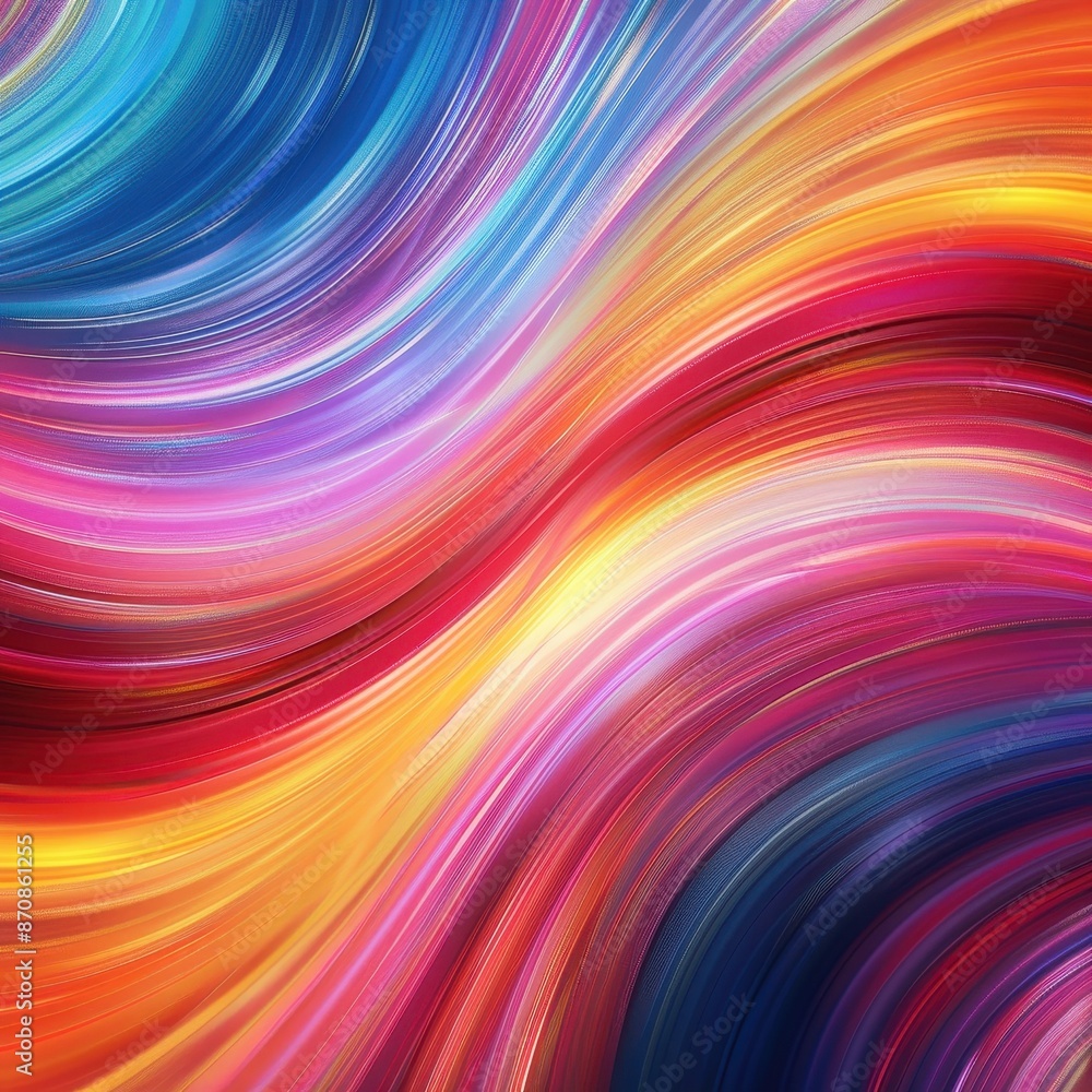Aufkleber Vibrant abstract waves of colors blending seamlessly, creating a dynamic and energetic visual flow, perfect for creative backgrounds.