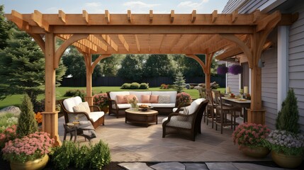 Fototapeta premium pergola new timber frame
