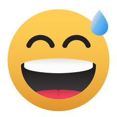 Sweaty smile emoji