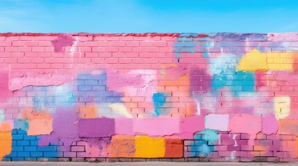 Fototapeta premium colorful pink wall brick